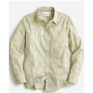 J.Crew x Liberty London Capel Floral LS Shirt Cotton Lodden Green Slim Fit sz 2